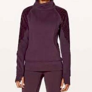 Lululemon Pullover Mock Neck Thumbholes Comfortable Warm Sweatshirt Size 10